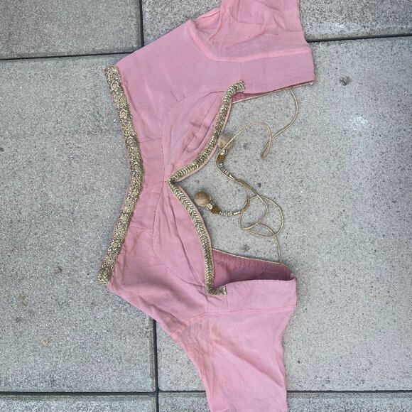 Pink Roses Sari Set - Picture 4 of 4